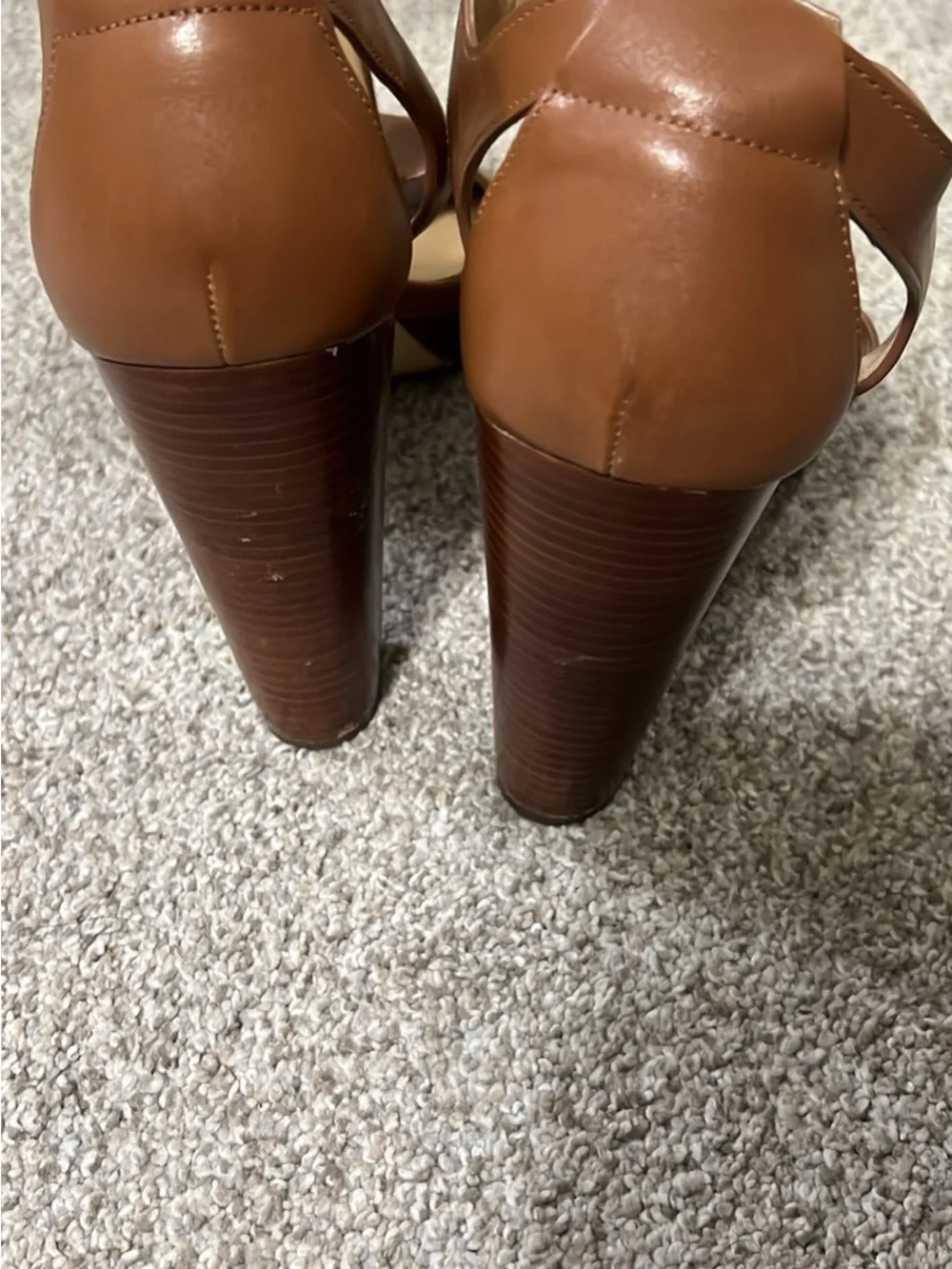 Michael Kors Brown Platform Block Heel Sandals